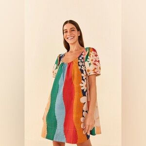 Farm Rio Super Fun Daisy Organic Cotton Mini Dress (NWT)